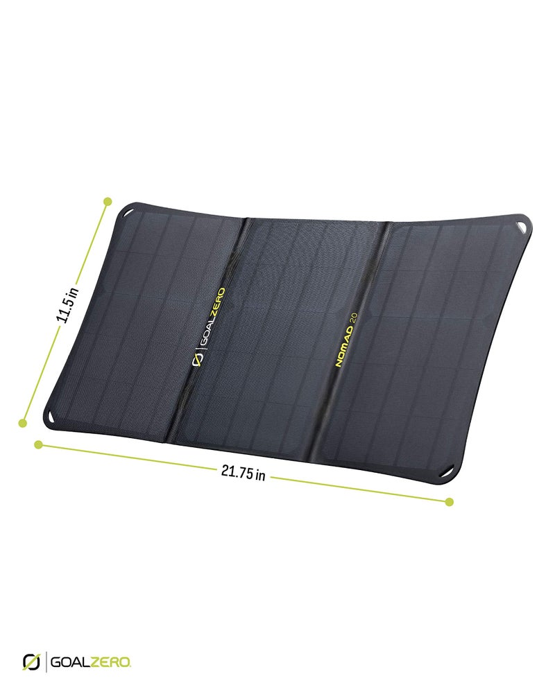 Goal Zero Nomad 20, Foldable Monocrystalline 20 Watt Solar Panel with 8mm + USB Port, Portable Solar Panel Charger. Lightweight 18-22V 20W Solar Panel Charger with Adjustable Kickstand - Image 2